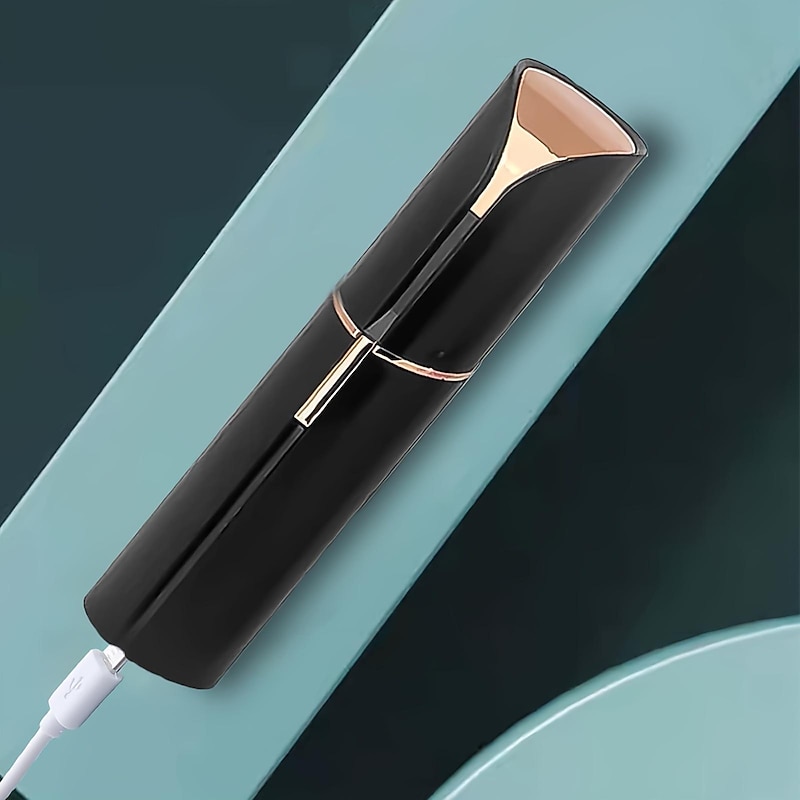 Facial Hair Removal For Women Painless Hair Remover, Waterproof Shaver Razor Hair Remover With LED Light For Face Bikini Peach Fuzz Upper Mustache Lip Chin (Matte Black)