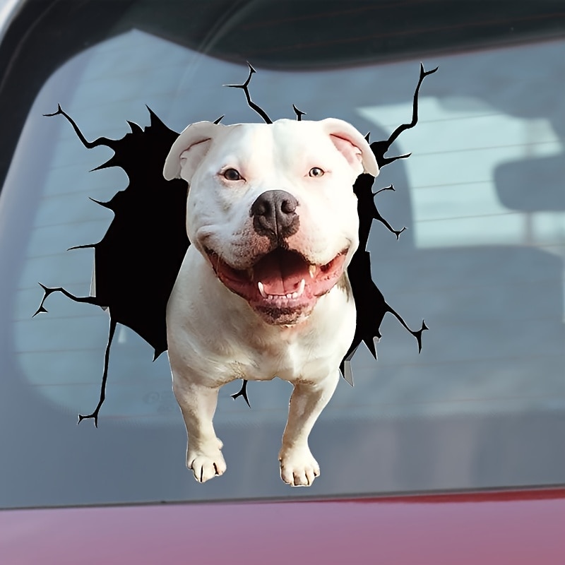 3D Car Stickers Auto Rear Window Puppy Broken Window Stickers French Bulldog Car Stickers Vinyl Decals4