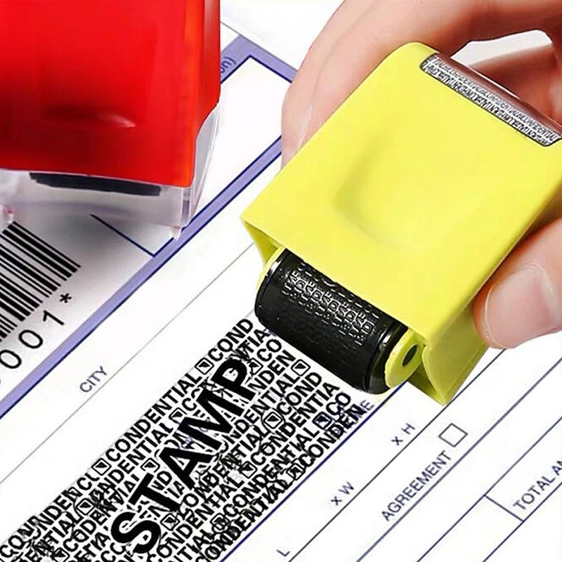 1pc Roller Identity Theft Protection Stamp For ID Privacy Confidential Data Guard Rolling Stamps Reusable isfang2