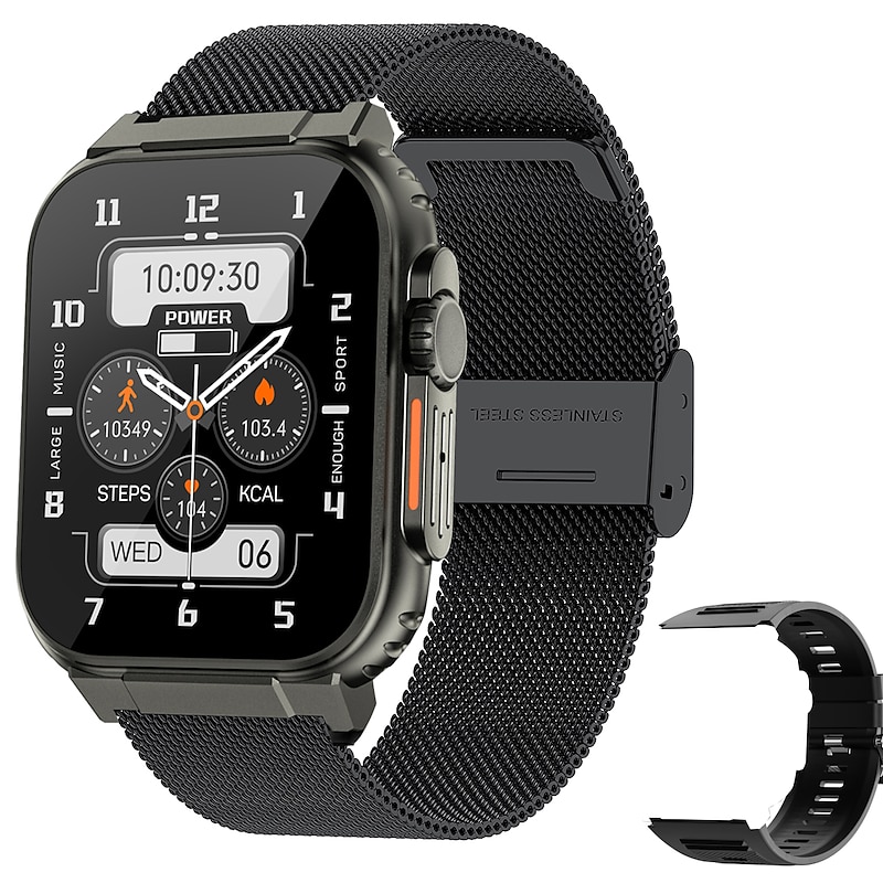 iMosi A70 Smart Watch 1.96 inch Smartwatch Fitness Running Watch Bluetooth Pedometer Call Reminder Activity Tracker Compatible with Android iOS Women Men Hands-Free Calls Waterproof Media Control IP684