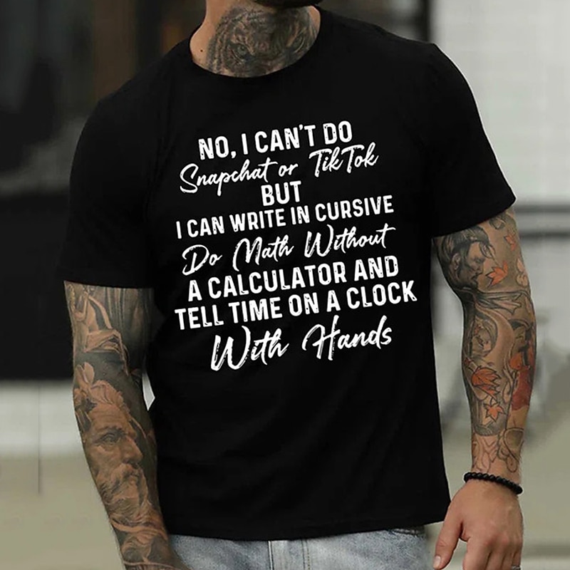 Men's Letter Graphic Prints Funny T Shirt Graphic Tee Cotton Short Sleeves Graphic Shirt Black White Red Comfortable Tee Vacation Street Fashion Designer Clothing4