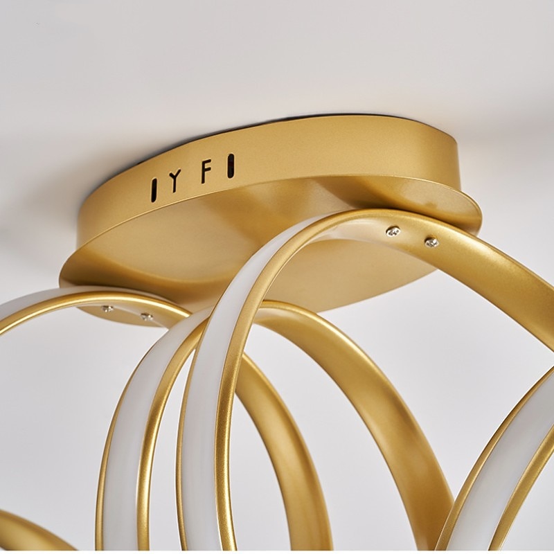 LED Pendant Light Circle Round Line Design 100cm Aluminum Island Light for Dining Room Bedroom Pendant Lamps 110-240V ONLY DIMMABLE WITH REMOTE CONTROL4