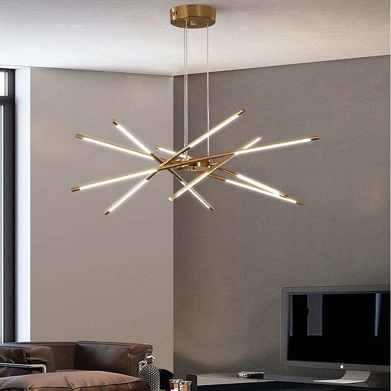 LED Pendant Light 80cm 8/12-Head Dimmable Metal Acrylic Sputnik Design for Dining Room Bedroom Pendant Lamps 110-240V ONLY DIMMABLE WITH REMOTE CONTROL2