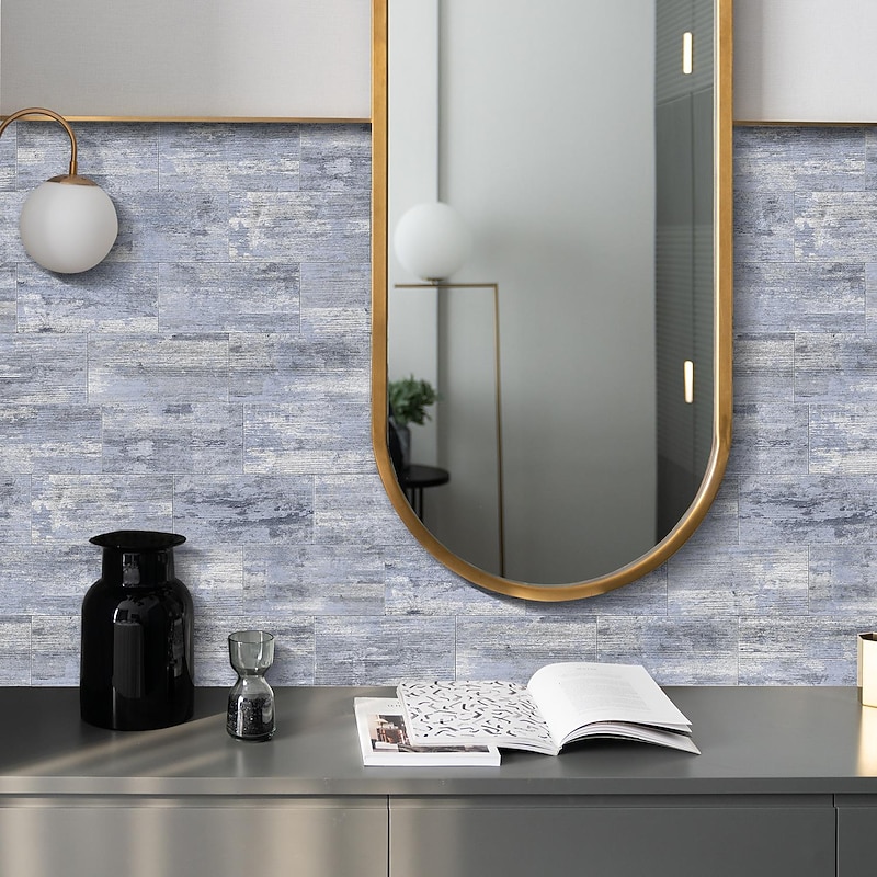 Cool Wallpapers Wall Mural 16pcs Marble Patterned Wallpaper, Waterproof Peel And Stick Wall Covering Sticker Film Home Deco, 4''x8''3