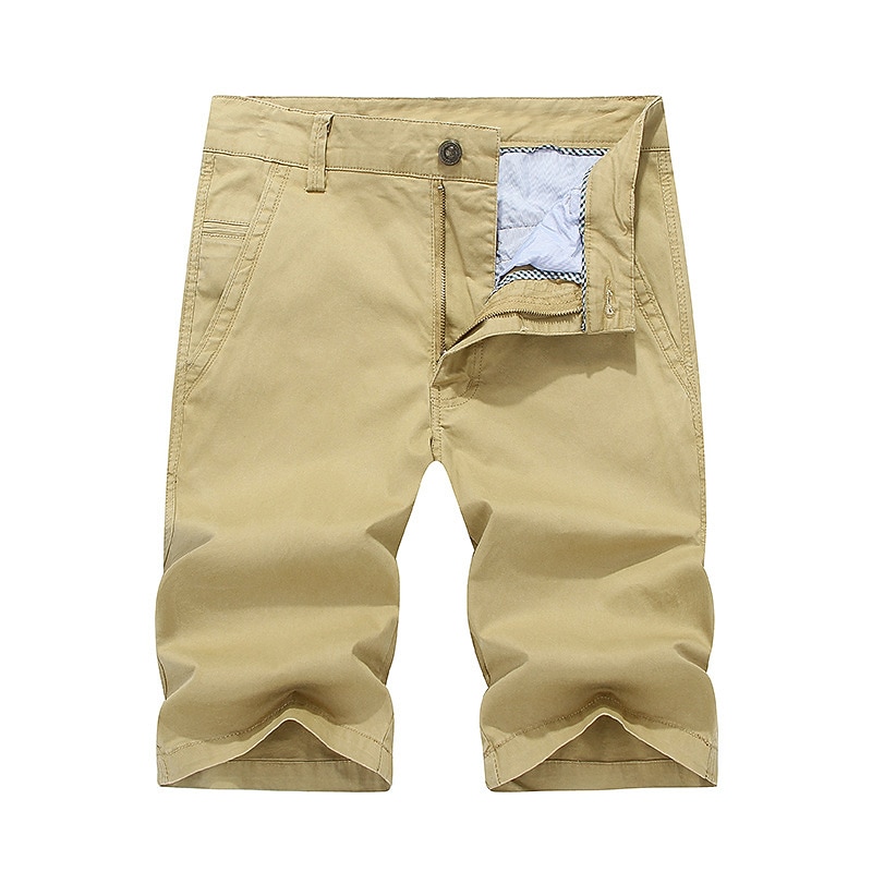 Men's Shorts Chino Shorts Bermuda shorts Pocket Plain Comfort Breathable Outdoor Daily Going out Cotton Blend Fashion Streetwear Army Green Orange2