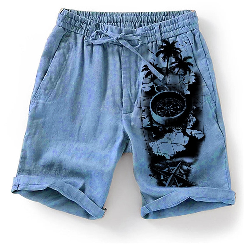 Men's Graphic Coconut Tree Map Shorts Summer Shorts Beach Shorts Mid Waist Streetwear Hawaiian Designer Casual Daily Holiday Drawstring Elastic Waist 3D Print Designer Clothing Apparel2