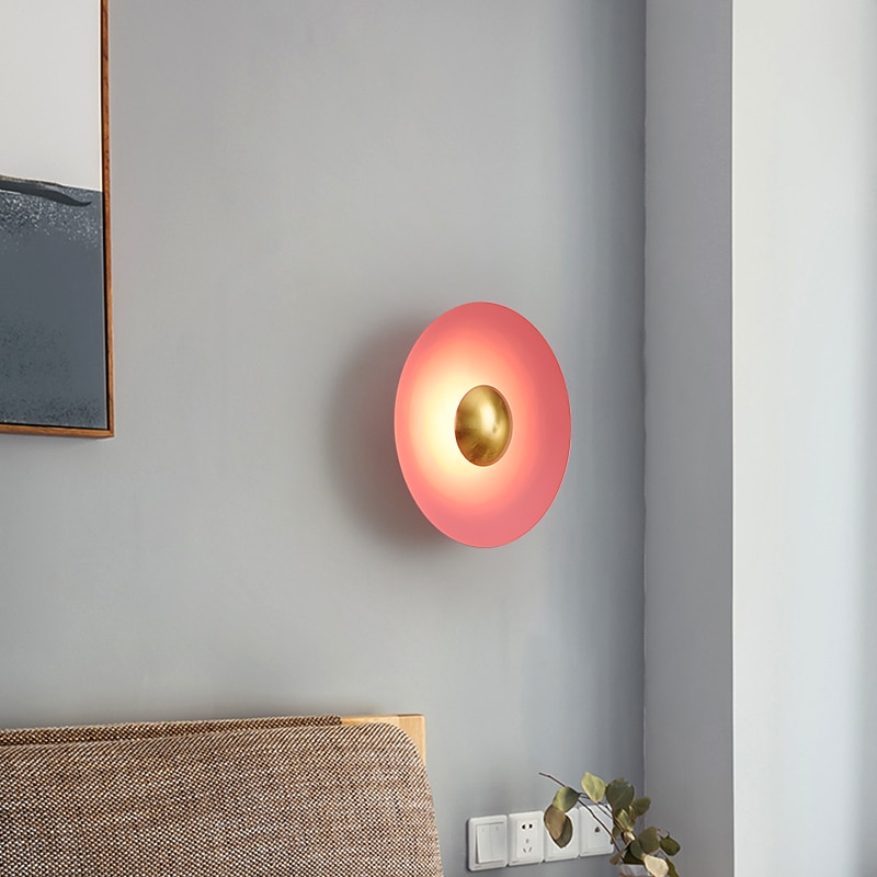 Indoor Wall Light LED Copper Circle Design Living Room Bedroom Metal Wall Lights 3000K E26 Wall Light Fixtures for Bedroom Bathroom3