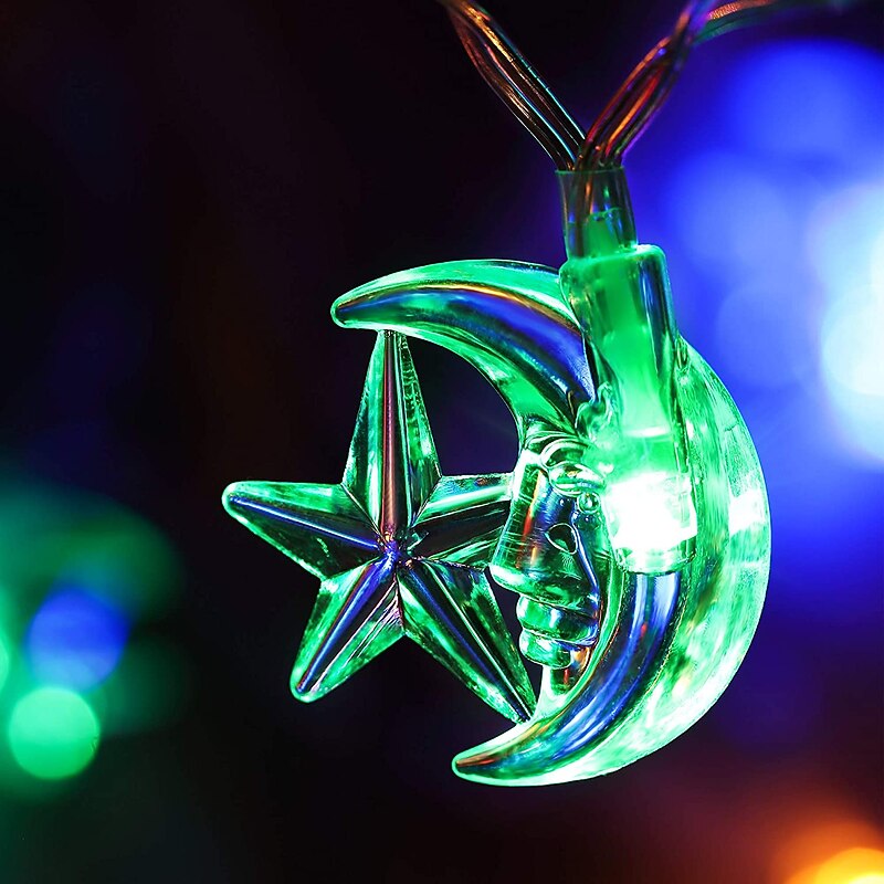 Moon Stars Fairy String Lights 3M 20LEDs 6M 40LEDs Ramadan String lights Battery Powered for Ramadan Christmas Wedding Party Home Patio Decoration4