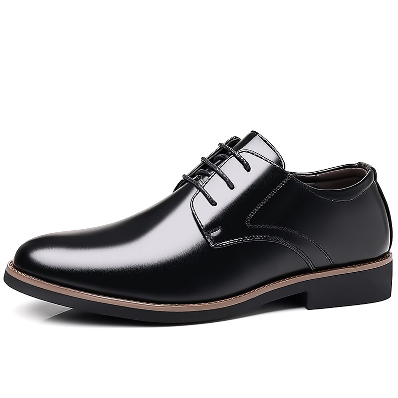 Men's Shoes Oxfords Derby Shoes Formal Shoes Leather Shoes Dress Loafers Walking Business Chinoiserie British Wedding Daily Leather Faux Leather Warm Lace-up Black Spring Fall3