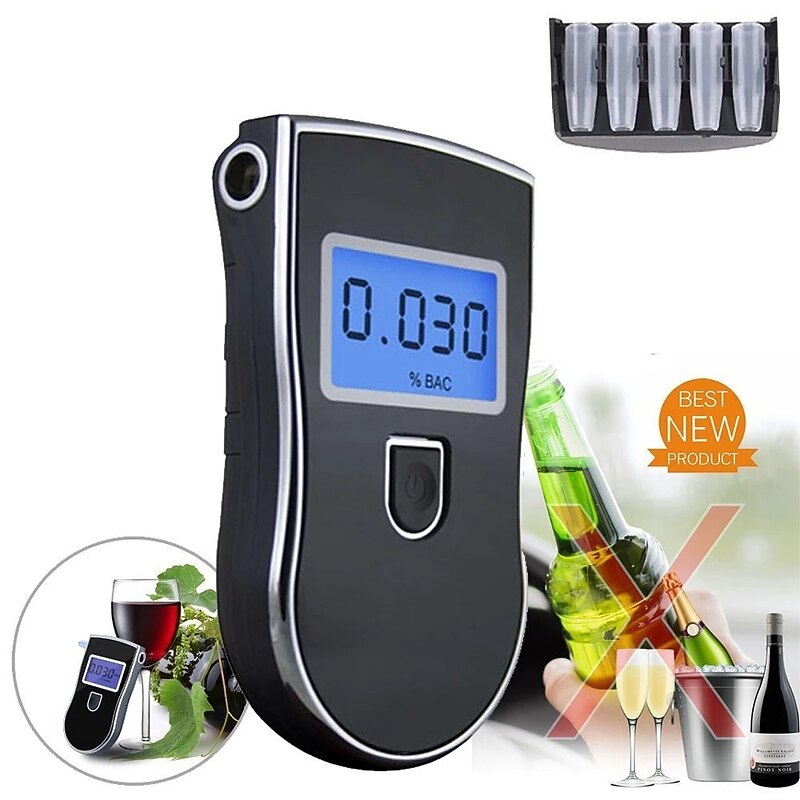 Professional Digital Breath Alcohol Tester Breathalyzer Analyzer Detector Practical AT818