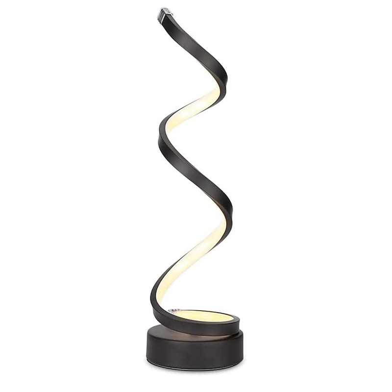 LED Spiral Table Lamp Modern Three-gear Dimming USB Power Button Switch3