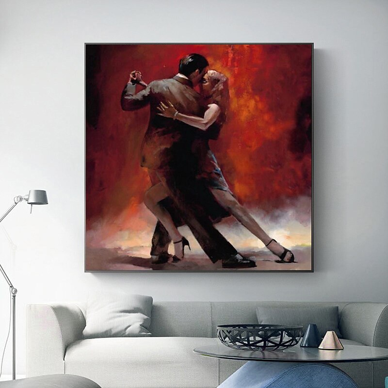 Couple dancing Tango oil panting 100% Hand painted painting dancing dancer figure wall art painting For Home Wall Decor4