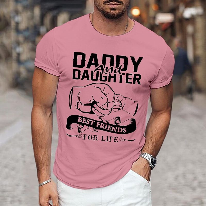 Men's Graphic Prints Daddy Family T Shirt Graphic Tee Cotton Short Sleeves Graphic Shirt Black White Yellow Comfortable Tee Vacation Street Fashion Designer Clothing4