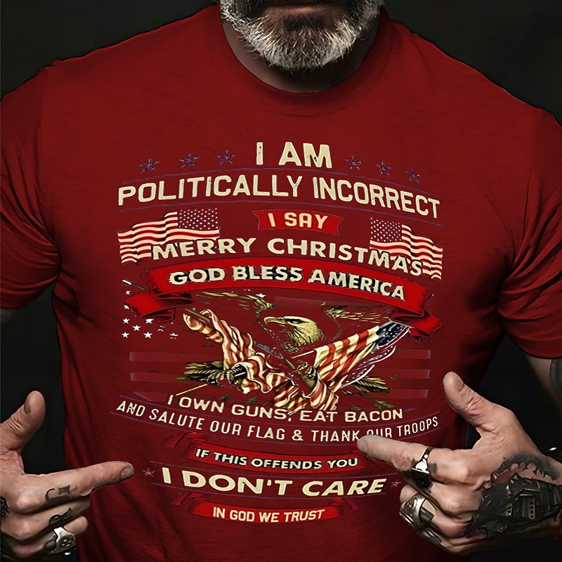 Men's Graphic Prints Eagle National Flag T Shirt Graphic Tee Cotton Short Sleeves Graphic Shirt Black 1 Red Red Comfortable Tee Vacation Street Fashion Designer Clothing2