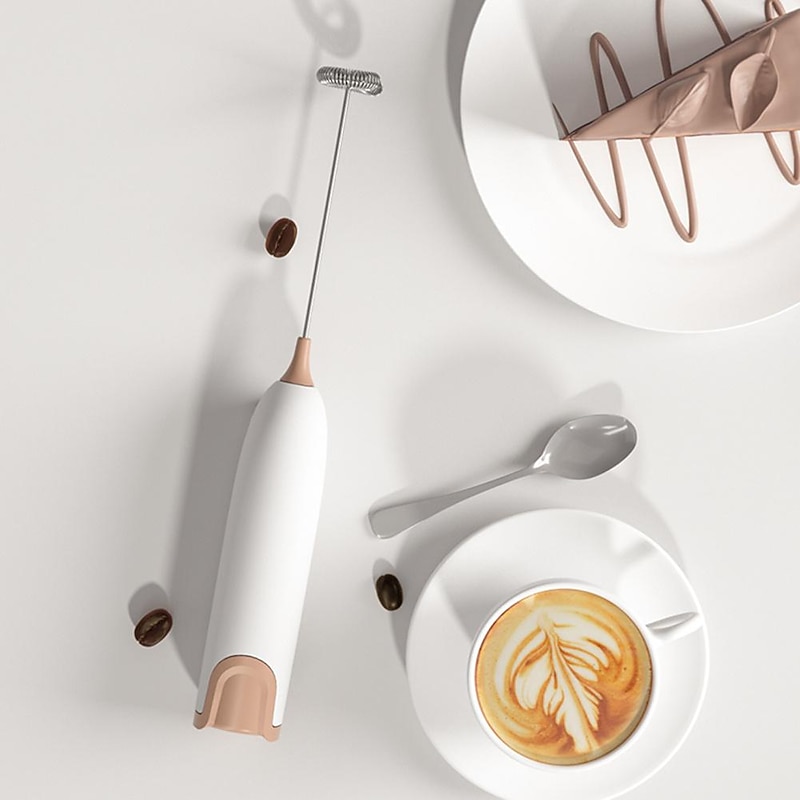 Electric Milk Frother Kitchen Drink Foamer Whisk Mixer Stirrer Coffee Cappuccino Creamer Whisk Frothy Blend Whisker Egg Beater, Without Battery3