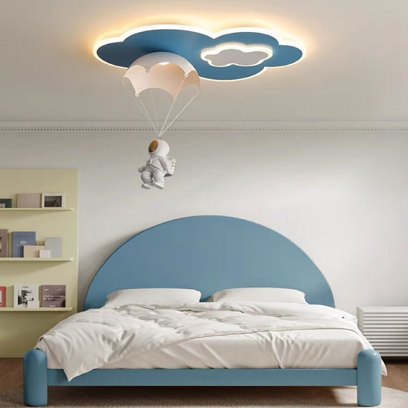 Dimmable LED Ceiling Lamp for Children's Room, Creative Simplicity Clouds Airplane Light Bedroom Cartoon Ceiling Light Fixture with Remote2