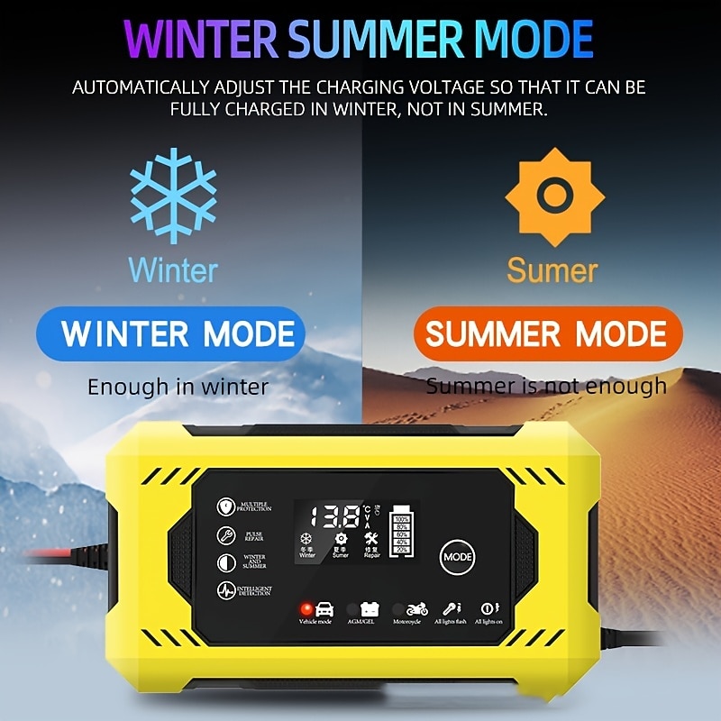 Car Battery Charger, 12V 6A Smart Battery Trickle Charger Auto 12V 24V Battery Maintainer For Car Truck Motorcycle Lawn Mower Marine Lead Acid Battery4