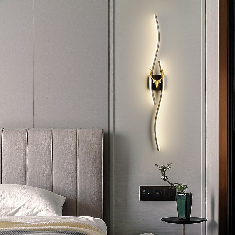 LED Wall Lights Simple Modern Staircase Bedroom Bedside Lamp Living Room TV Background Wall Strip Light Luxury Wall Lamp3