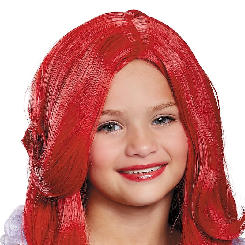 Princess Ariel Little Mermaid Girls' Wig RED Cosplay Party Wigs Halloween Wigs2