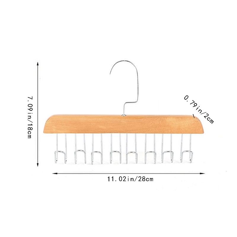 Wood Belt Scarf Neckties Hanger Scarves Holder Metal Clothes Storage Hanger Rack Towel Shelf Closet Storage Organizer Supplies3