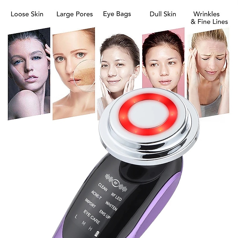 7 in 1 Facial Lifting Device EMS Radiofrequency Micro Current Rejuvenation Facial Massager Light Therapy Anti-aging Anti-wrinkle Beauty Instrument4