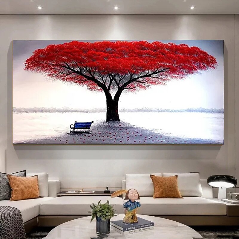 Oil Painting Hand Painted Horizontal Floral / Botanical Comtemporary Modern Stretched Canvas4