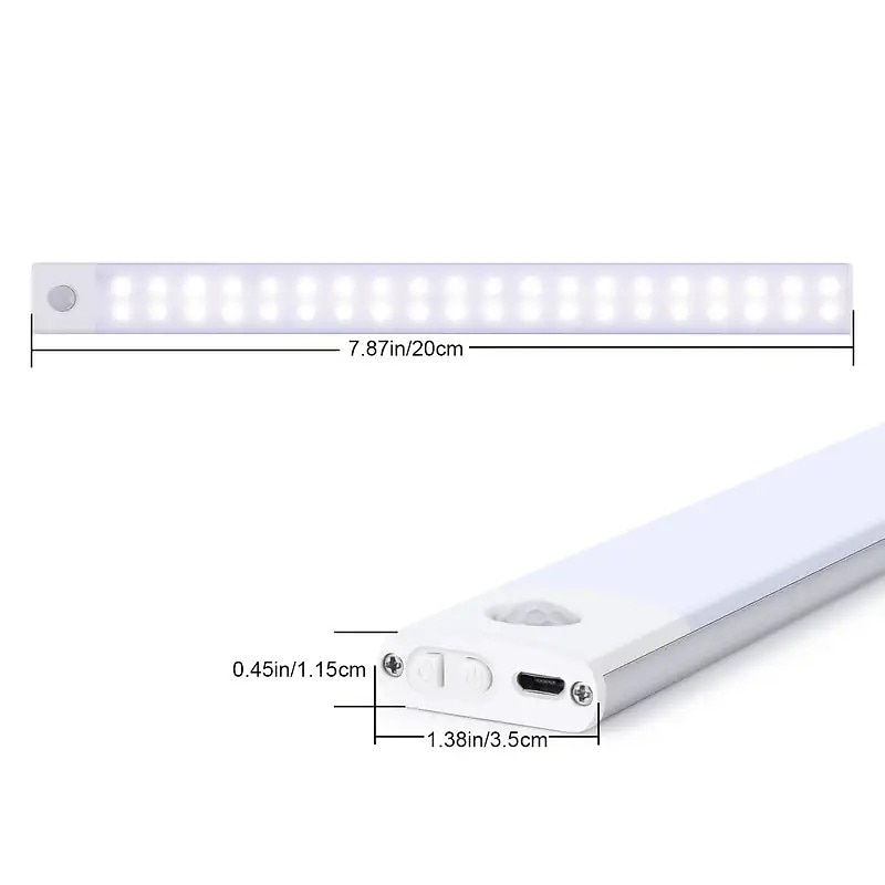 Under Cabinet Lighting 1PACK, LED Motion Sensor Cabinet Light, Magnetic, USB Rechargeable Kitchen Night Lights for Wardrobe Closets Cabinet Cupboard Stairs Corridor4