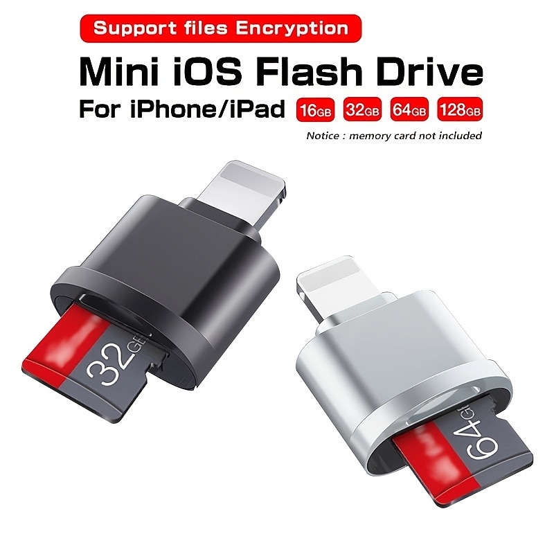 Micro SD Card Reader Converter Suitable For IPhone IPadOTG To Micro SD/TF Card Reader Viewer Adapter Memory Card Reading For IPhone 14/13/12/Pro/11/X/XR/Max/8 Support IOS 13 And ExFAT & FAT32
