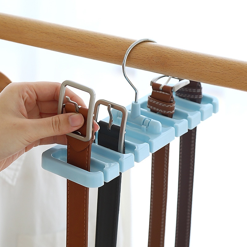 1 Pc Necktie Rack Scarf Rack Belt Storage Rack Silk Scarf Rack Household Storage Belt Rack Multi-functional Display Rack Blue