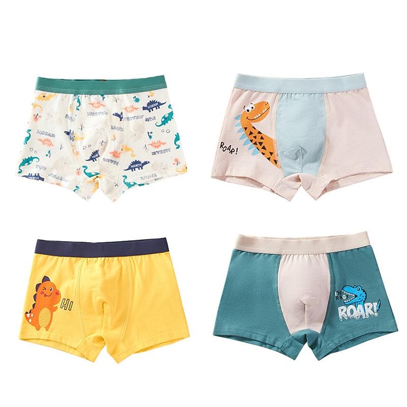 4 Pieces of Boys' Underwear boxer children's underpants triangle boxer pants medium and big boys baby shorts summer thin4