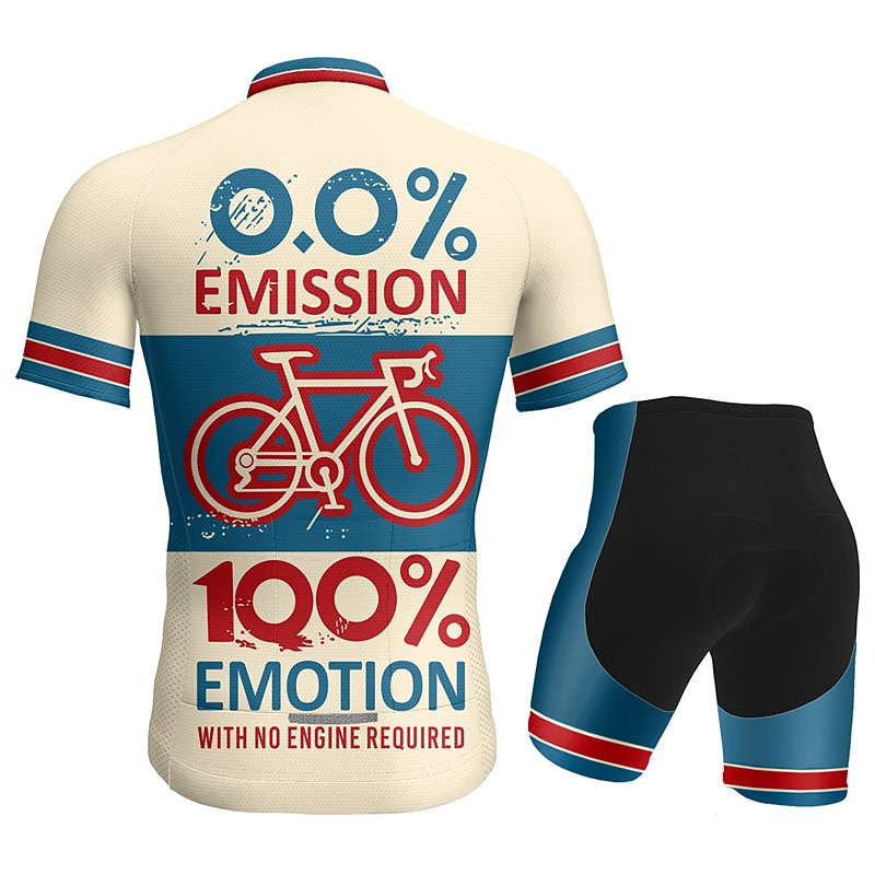 Men's Cycling Jersey with Shorts Short Sleeve Mountain Bike MTB Road Bike Cycling Black Wine khaki Graphic Bike Clothing Suit 3D Pad Breathable Quick Dry Back Pocket Polyester Spandex Sports Graphic2