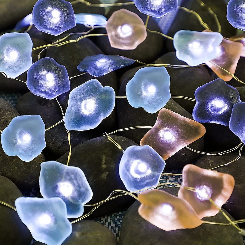 Marine Theme String Lights 3M 30LEDs Mushroom Bees Copper Wire Fairy String Lights Holiday Seaside Party Decor Lights Battery Powered Christmas Birthday Wedding Garden Outdoor Camping Family Party Dec3
