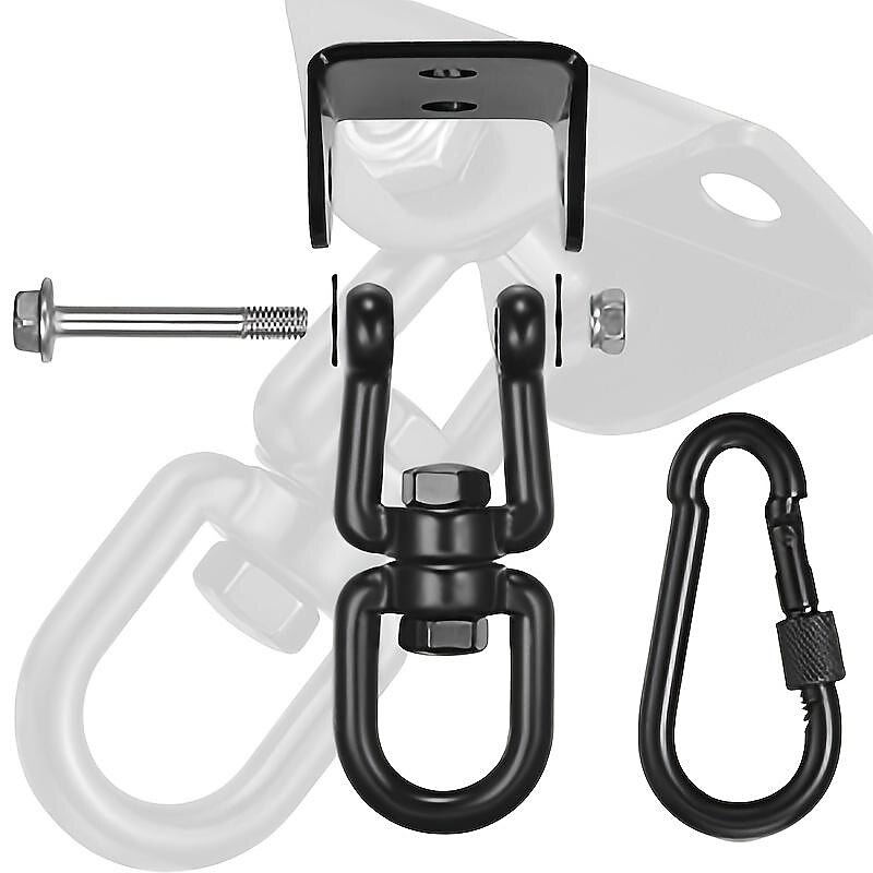 Hammock Hanging Kit, 360° Rotate 1000 Lb Capacity Heavy Duty Swing Permanent Antirust Stainless Steel Silent Ultra Durable Hooks, Multiple Indoor Outdoor Gym Yoga Tree Hammock Chair Sandbag Swing Sets2