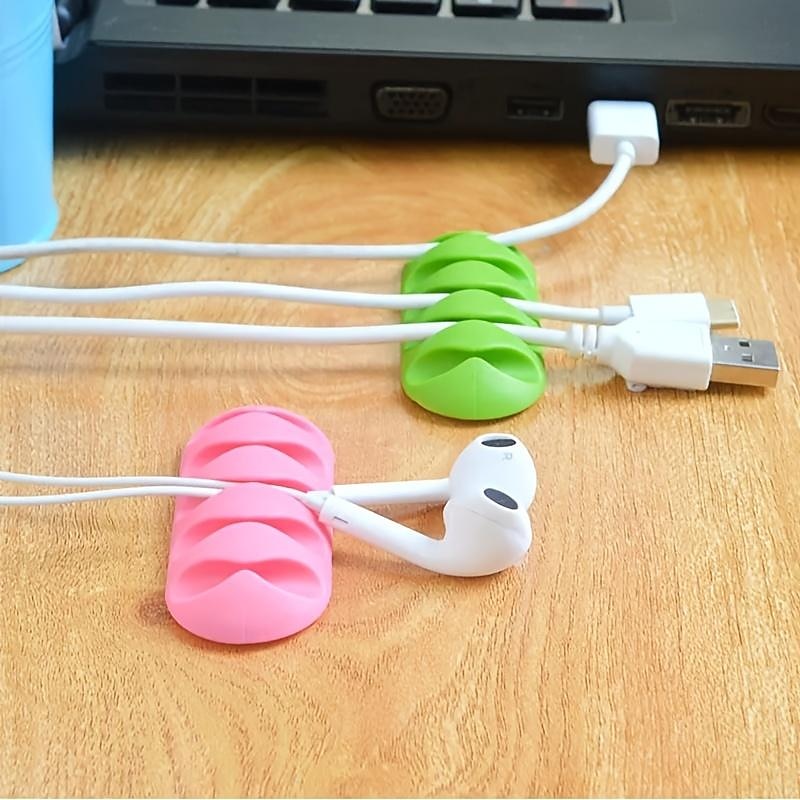 1pc 5 In 1 USB Data Cable Holder Charger Holder Desktop Fixed Card Holder4