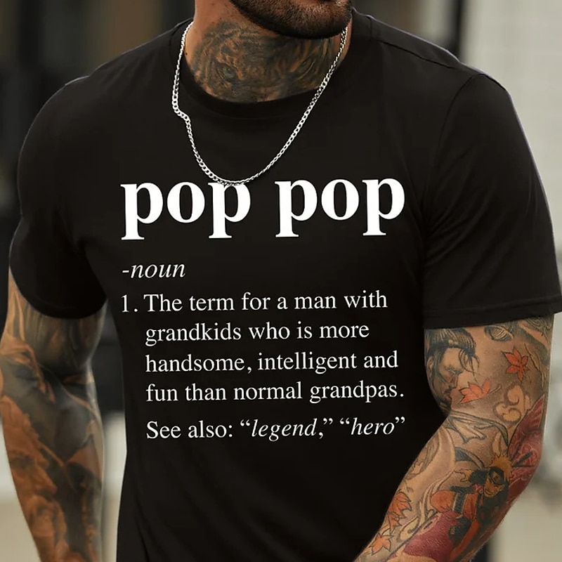 Men's Funny Pop Pop Definition T-Shirt - Legendary Grandpa, Hero Graphic Tee3