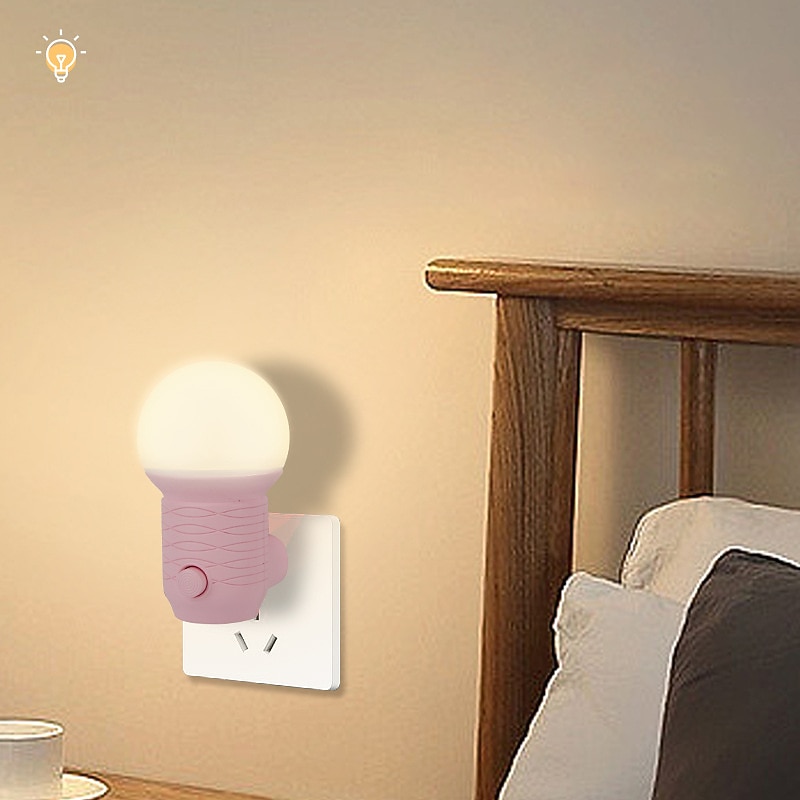 Plug in Night Lights LED Bedroom Lamp Bedside Luminous Lamp Feeding Lamp Socket Lamp Festival Can Protect Eyes Small Night Lights2
