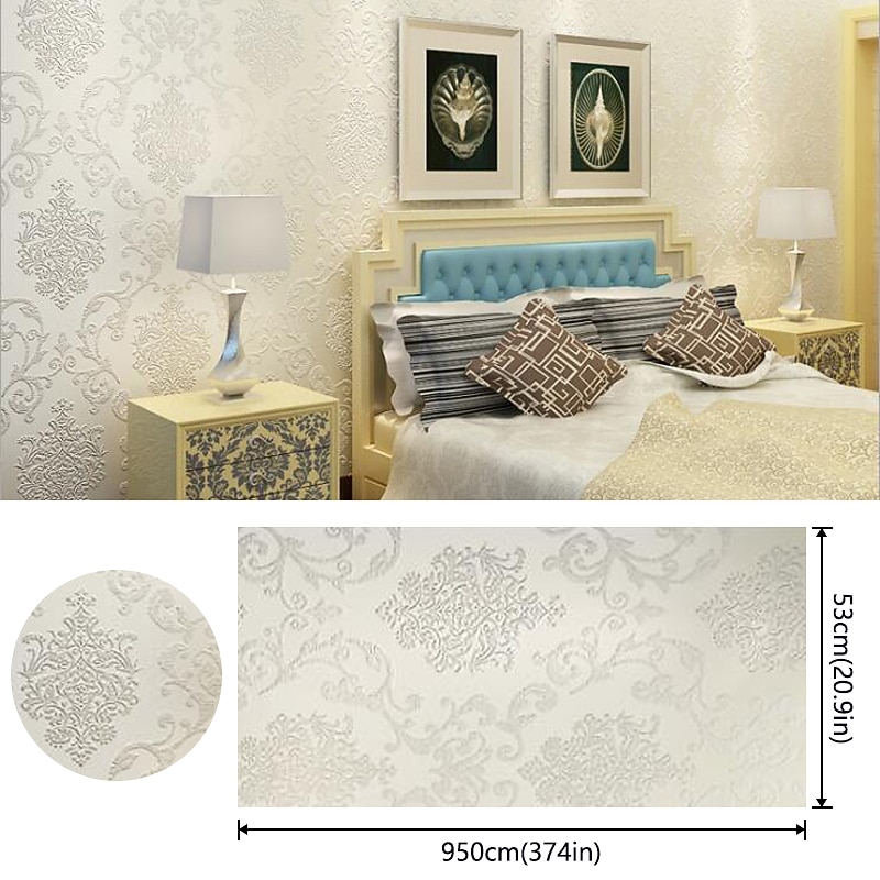 Wallpaper Wall Covering Sticker Film  Peel And Stick Modern Water Ripple 3D NonWoven Home Decor 53*950 cm,Adhesive Required2