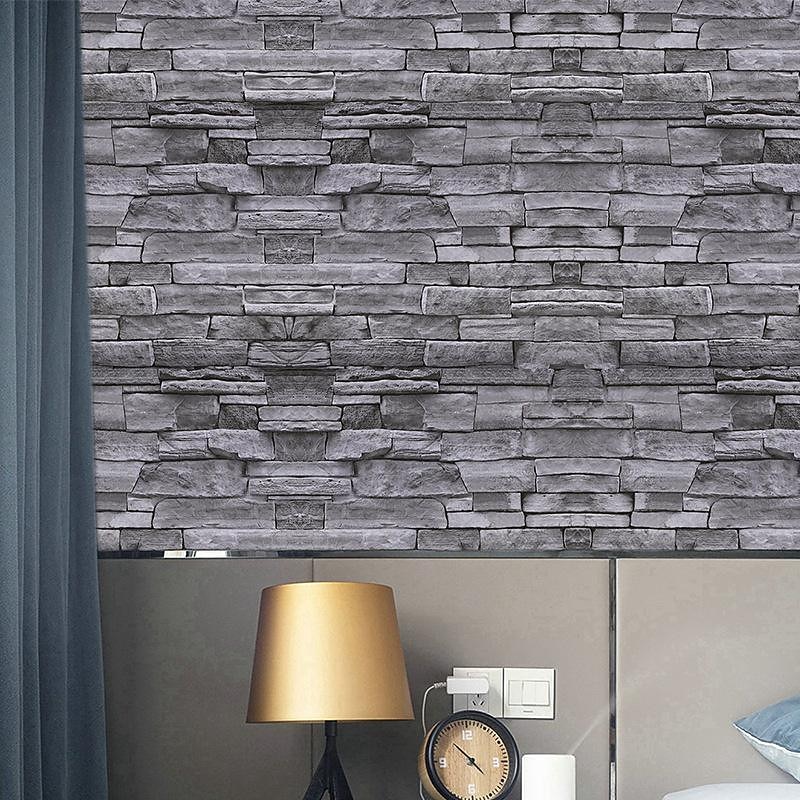 3D Brick Wallpaper Stone Self-Adhesive Peel and Stick Removable Contact Paper Refurbish Apartment Dorm Shop Strange Wall Brick Sticker For Bathroom Decor 17.7''x39.37''