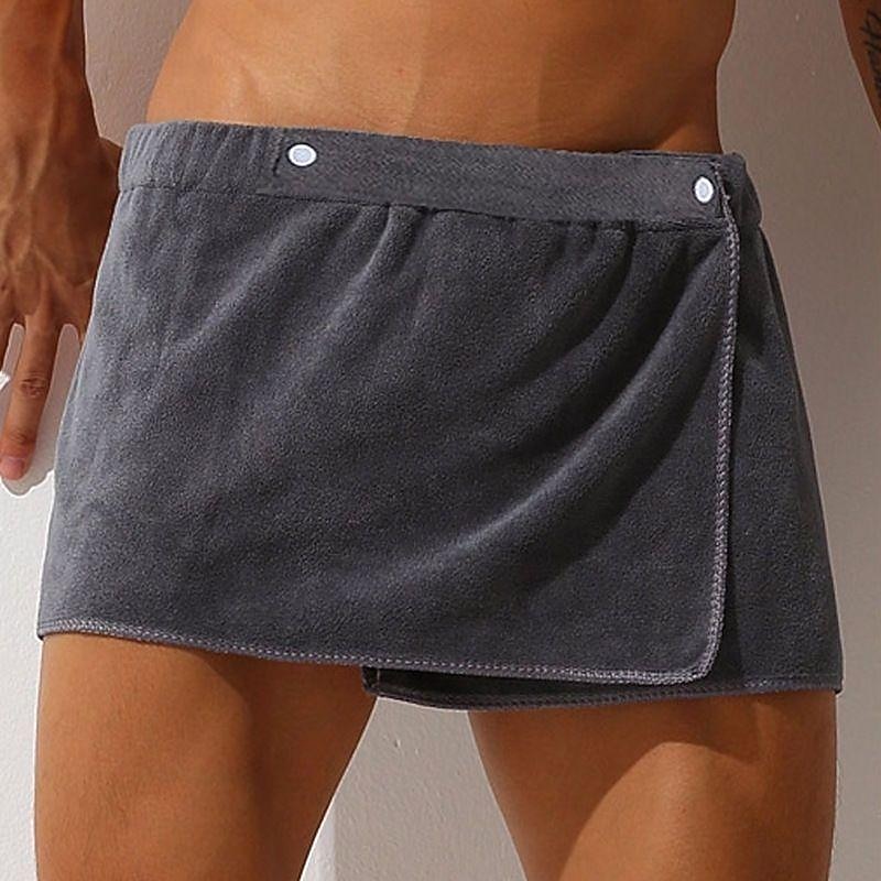 men's shorts home absorbent wearable towel pants beach sexy bath skirt microfiber anti-light3