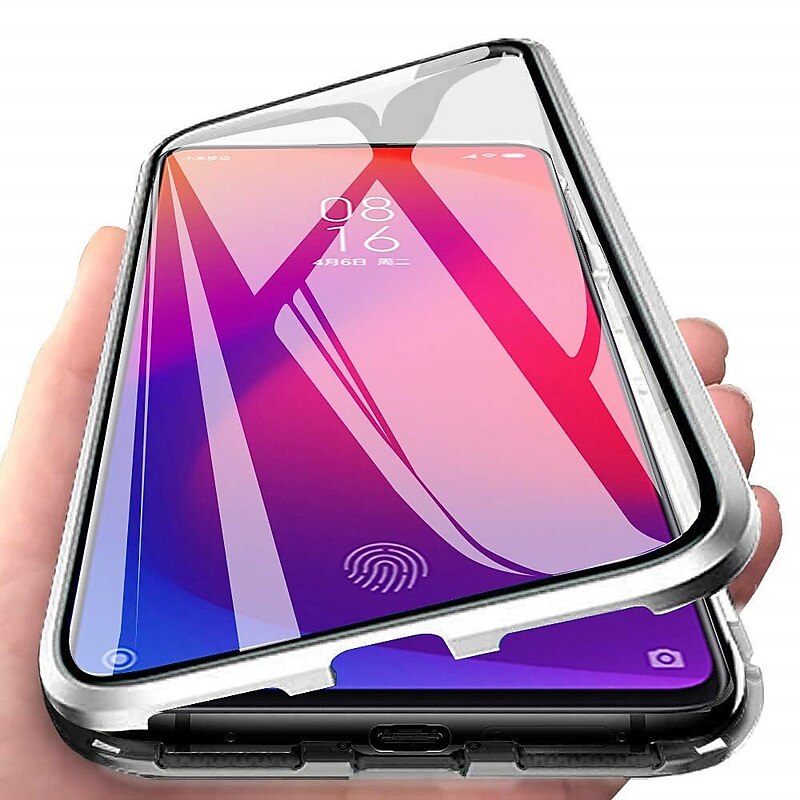 Phone Case For Samsung Galaxy S25 S24 S23 Ultra Plus S22 Plus  Ultra A14 A34 A54 A53 A33 A13 Magnetic Adsorption with Screen Protector Transparent Magnetic Transparent Tempered Glass Metal