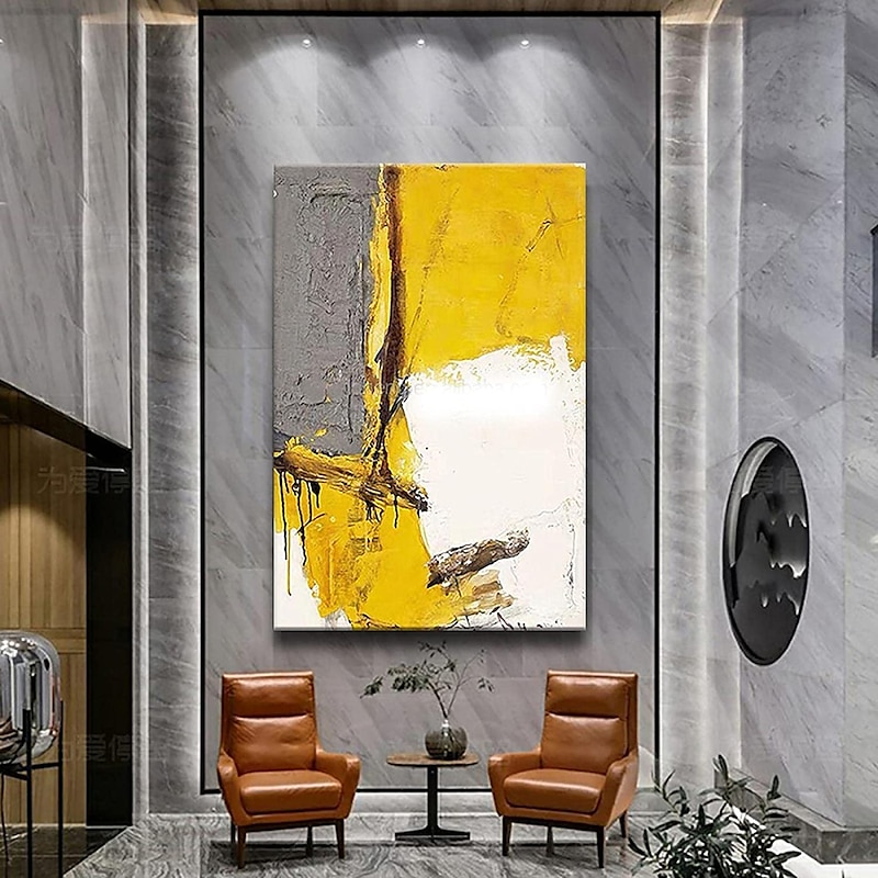 Oil Painting Handmade Hand Painted Wall Art Abstract Yellow Home Decoration Décor Rolled Canvas No Frame Unstretched4