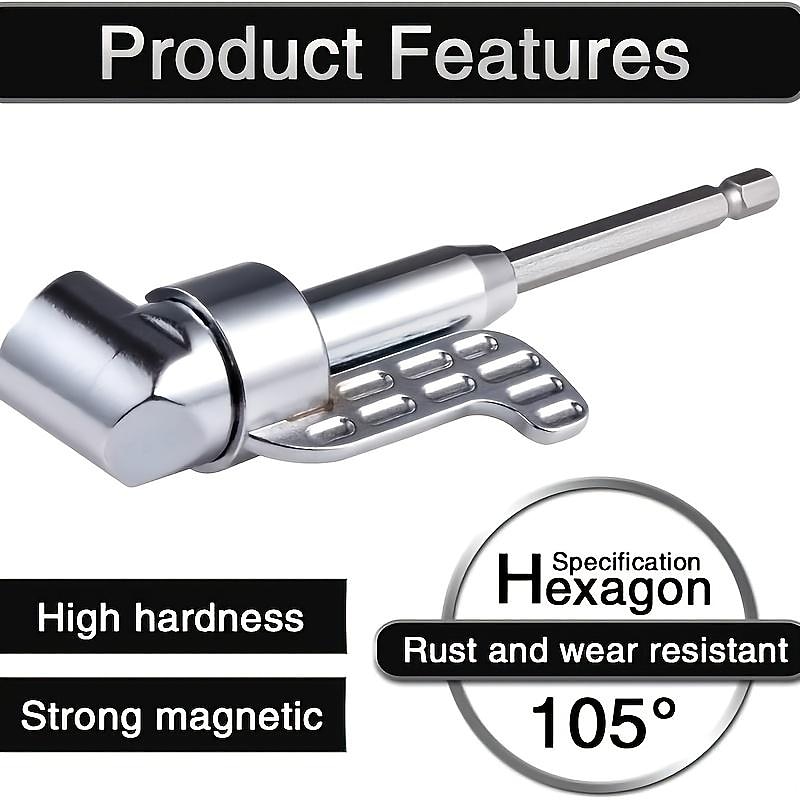 105 Degree Angle Head Electric Corner Turner, Electric Screwdriver Hardware Tool Accessories, Corner Electric Device, Elbow Universal Flexible Shaft Corner Screwdriver3