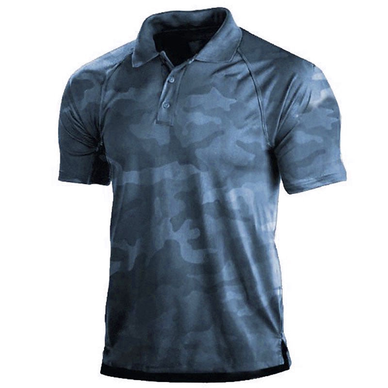 Men's Camouflage Camo / Camouflage Polo Shirts Golf Shirt Short Sleeve Shirt Turndown Outdoor Vacation 3D Print Army Green Navy Blue Green Khaki Gray Print Button-Down Clothing Apparel Fashion Casual4