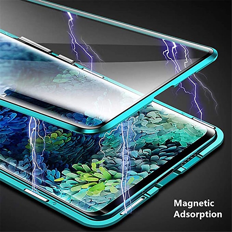 Phone Case For Samsung Galaxy A34 A54 A53 A33 A13 A32 A52 Magnetic Adsorption with Screen Protector Magnetic Full Body Protective Transparent Tempered Glass Metal3