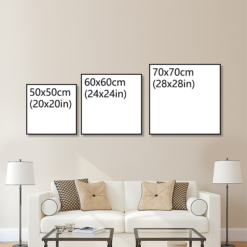 Oil Painting Hand Painted Square Abstract Modern Stretched Canvas2