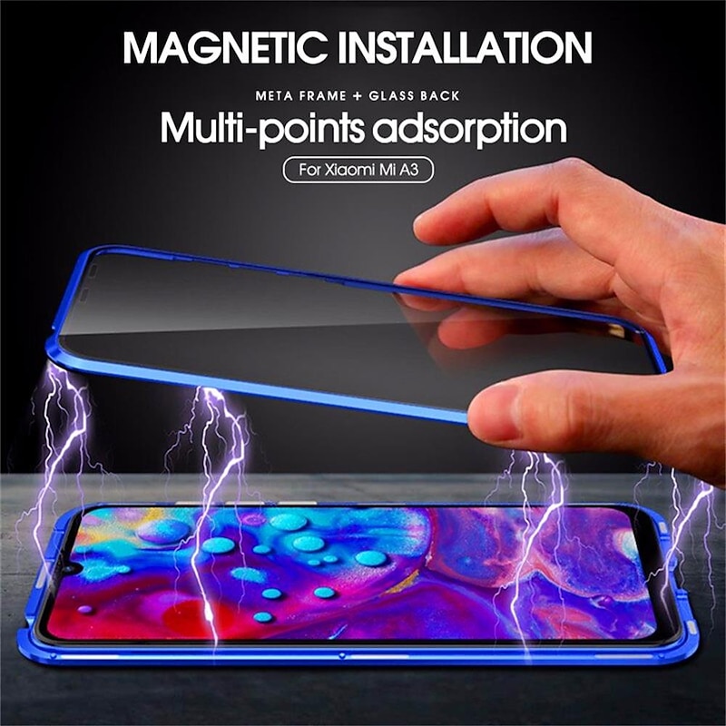 Phone Case For Samsung Galaxy A34 A54 A53 A13 A32 Magnetic Adsorption with Screen Protector Magnetic Full Body Protective Transparent Tempered Glass Metal2