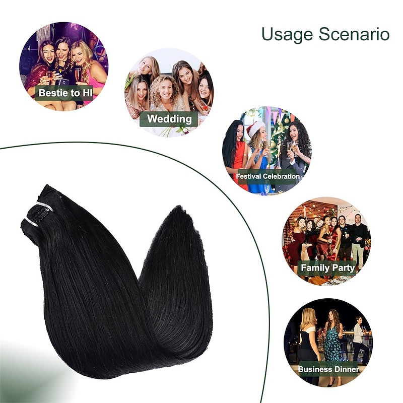 Clip in Hair Extensions Real Human Hair Soft & Natural Jet black Remy Seamless Clip ins 120g 7pcs Clip on Hair Extensions Clip in Human Hair for Women4