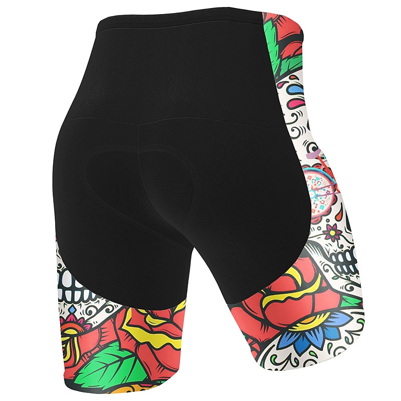Men's Graphic Skull Cycling Shorts Bike Padded Shorts / Chamois Bottoms Mountain Bike MTB Road Bike Cycling Sports 3D Pad Cycling Quick Dry Moisture Wicking Pink Red Spandex Clothing Apparel Bike Wear3