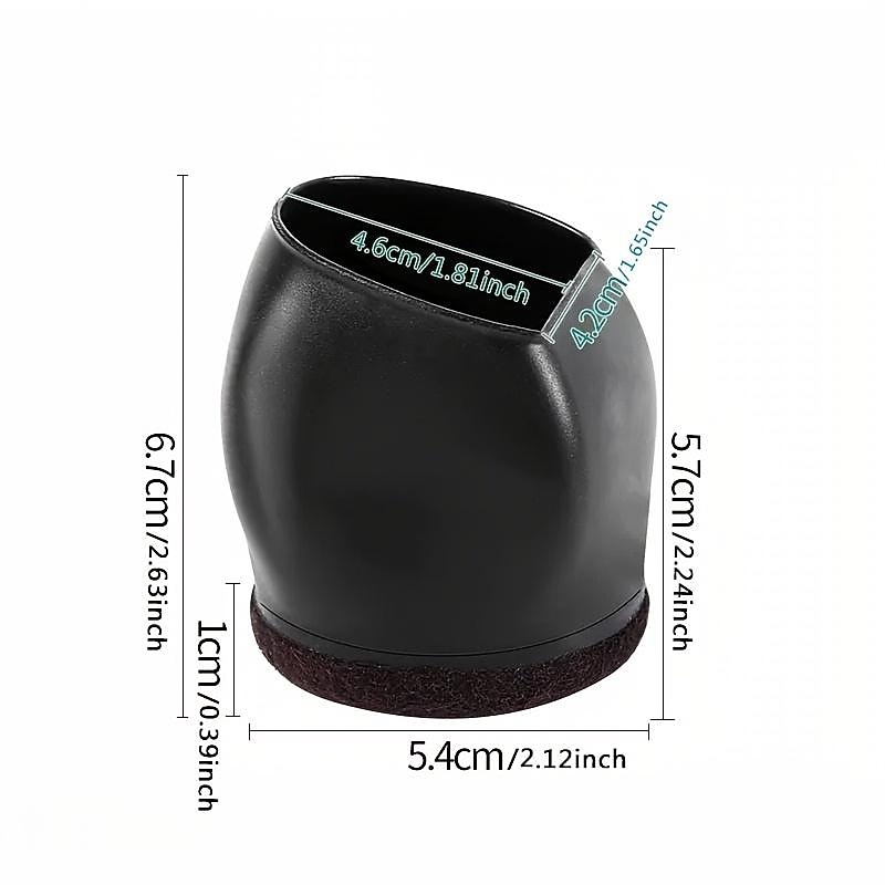 5pcs Office Chair Caster Wheel Cups, Furniture Felt Caster Leg Cases Covers, Anti Slip Stoppers, Hard Wood Floor Carpet Tile Protector Pad Mat For Bed, Desk, Sofa, Computer Gaming Chairs4