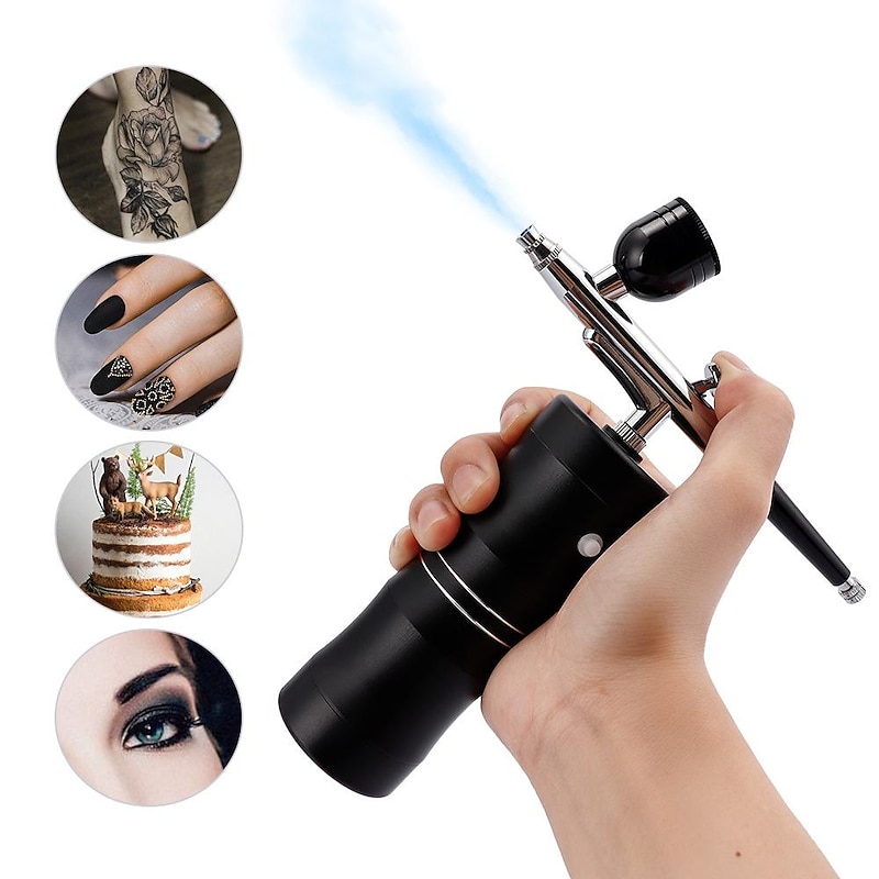 Airbrush Kit Mini Portable Handheld Compressor With Air Brush Spray Gun For Makeup Cake Decorating Model Coloring Manicure Tattoo Drawing Art4